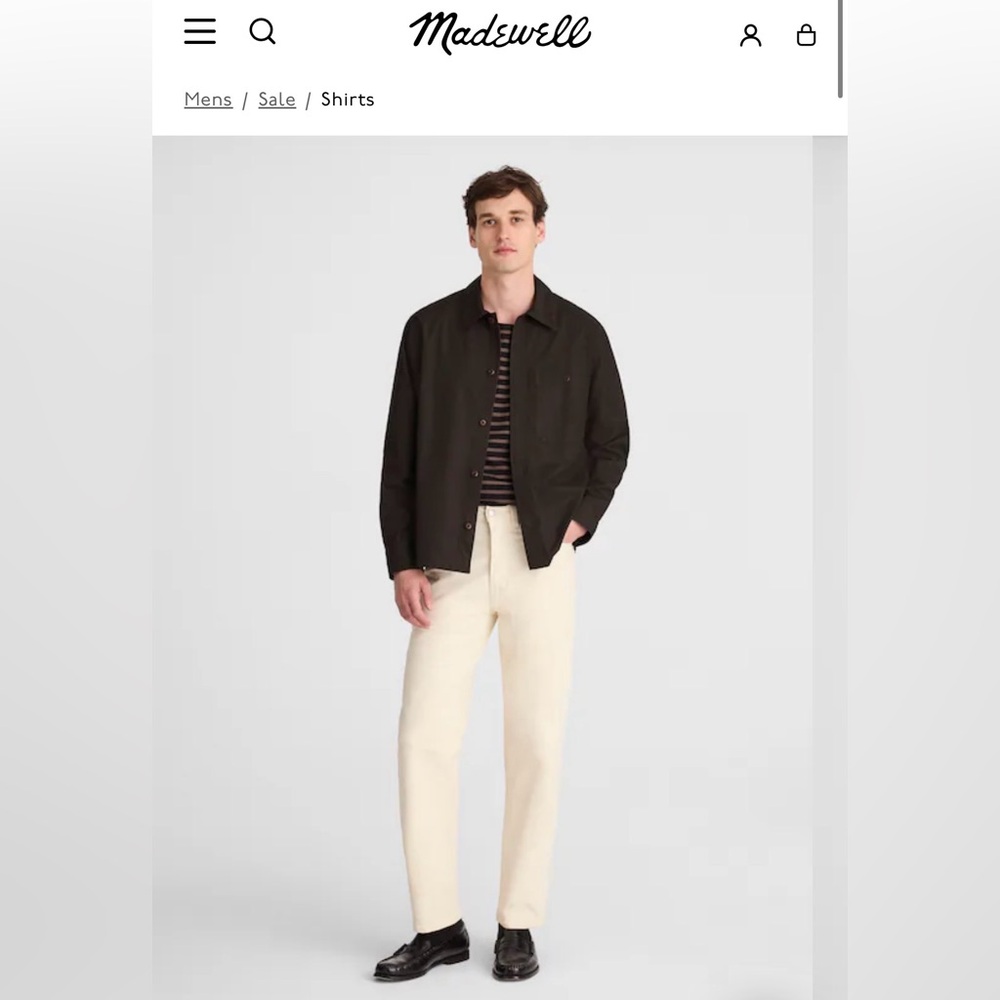Madewell Cotton Poplin Casual Button Down Shirt mocha brown